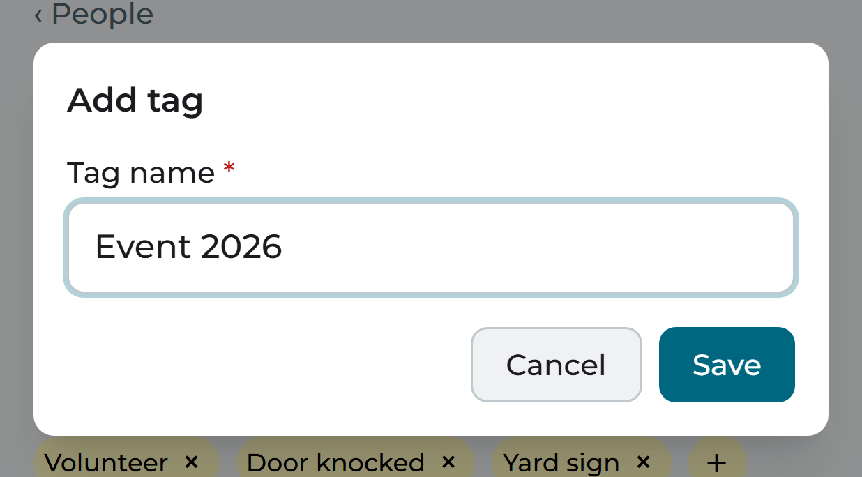 Adding a tag to a profile