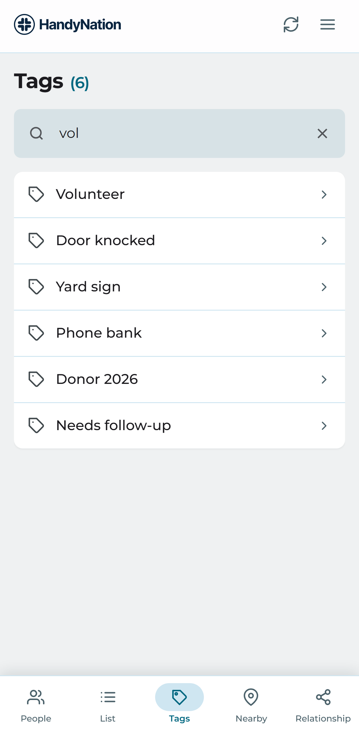 Searching tags by name