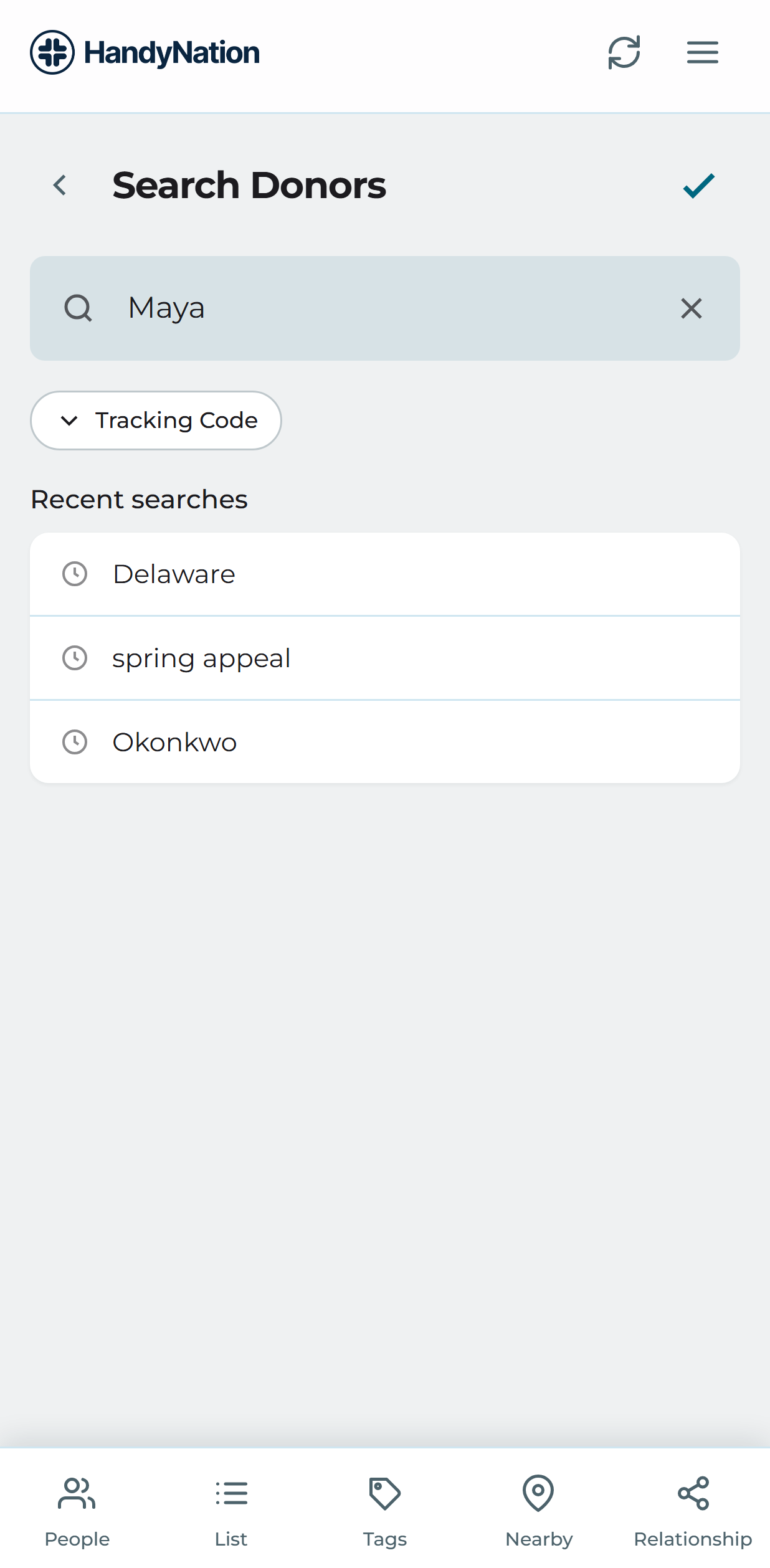Filtering donors by name