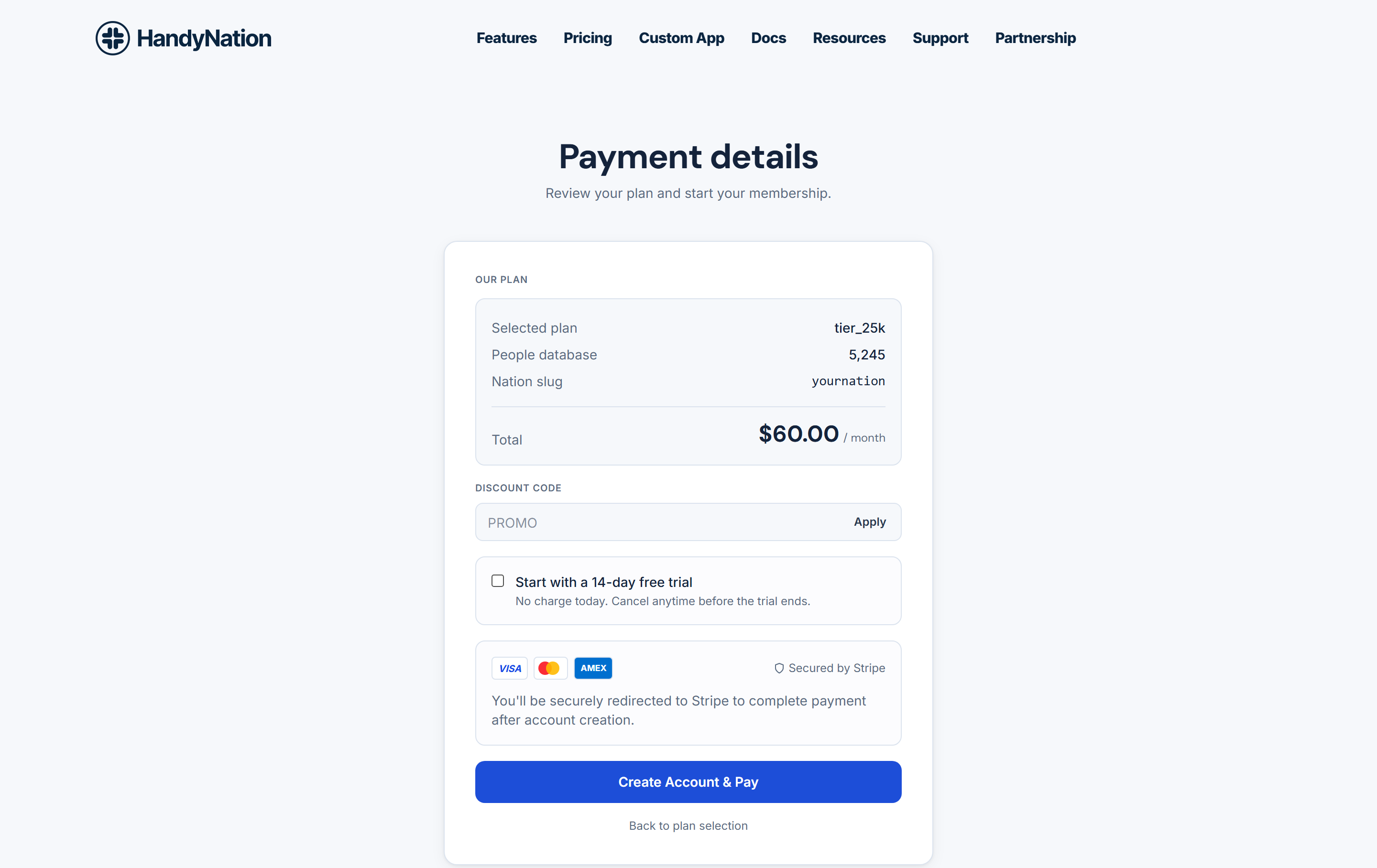 The billing and payment step