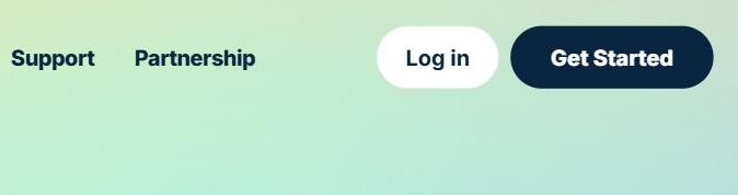 The Get Started button in the site header